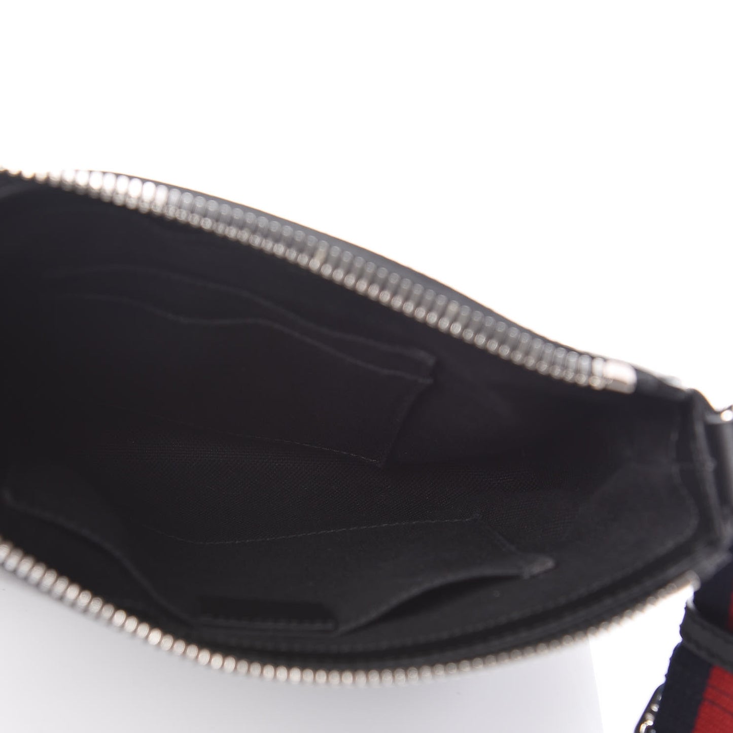 GG Supreme Monogram Web Small Flat Messenger Bag Black Grey