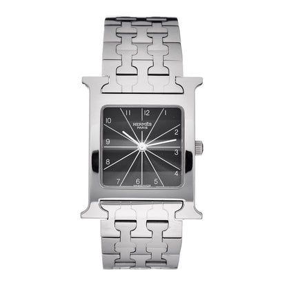 Hermes Stainless Steel 26mm Heure H Hour Quartz Watch Black 1 of 6