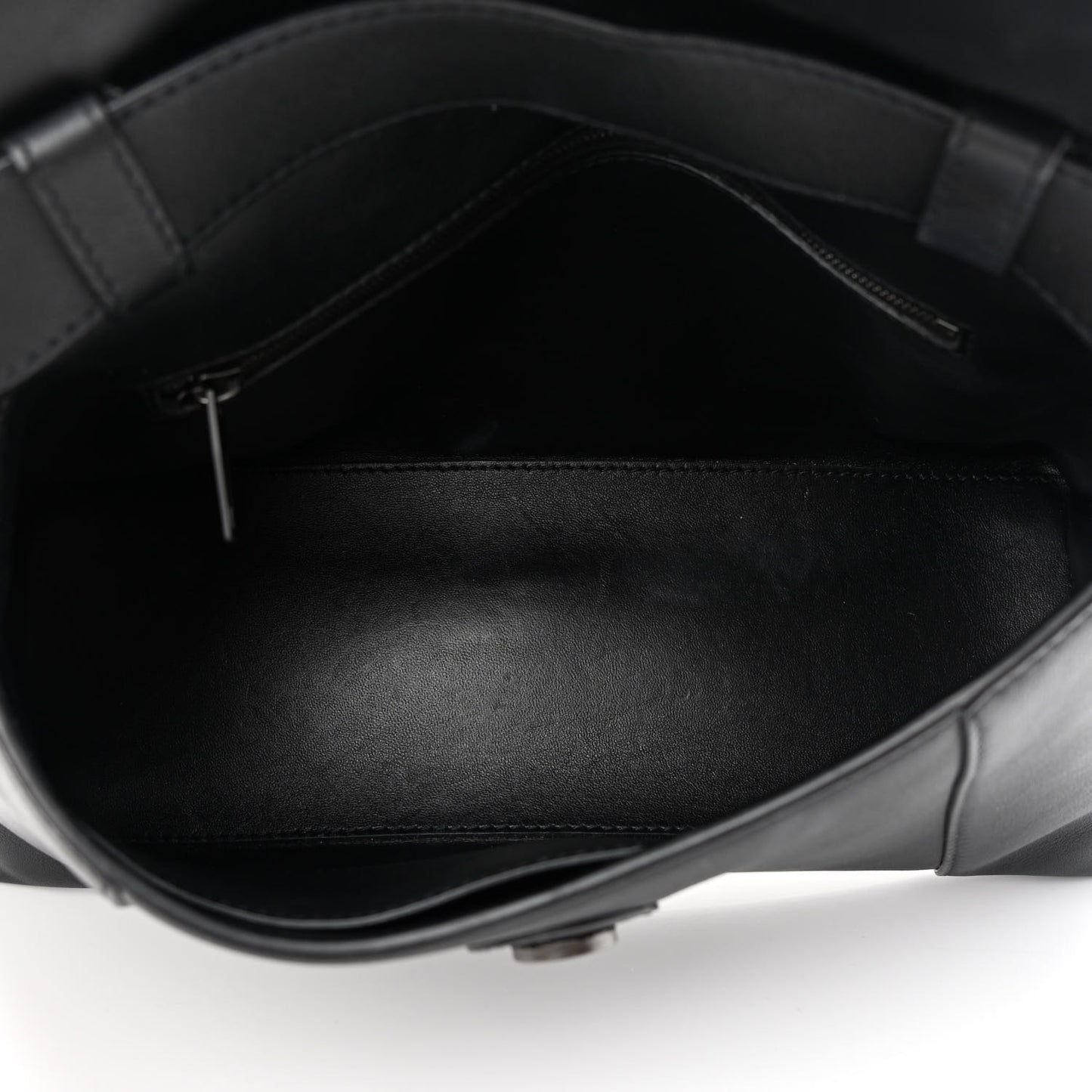 Semi Shiny Smooth Calfskin Monochrome Small Downtown Shoulder Bag Black