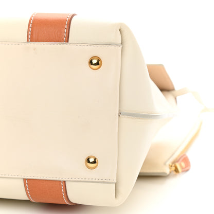 Salvatore Ferragamo Calfskin Small Sookie Satchel White Tan 10 of 13