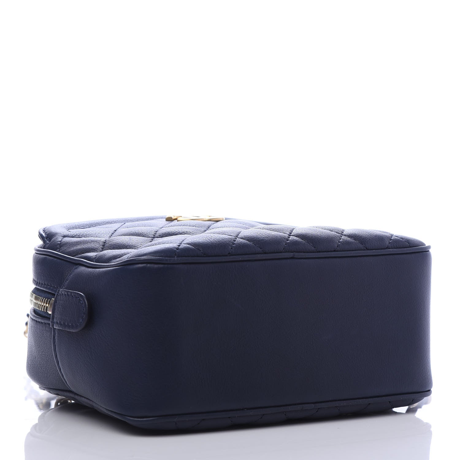Chanel Calfskin Quilted CC Small Vanity Case Navy 4 of 10