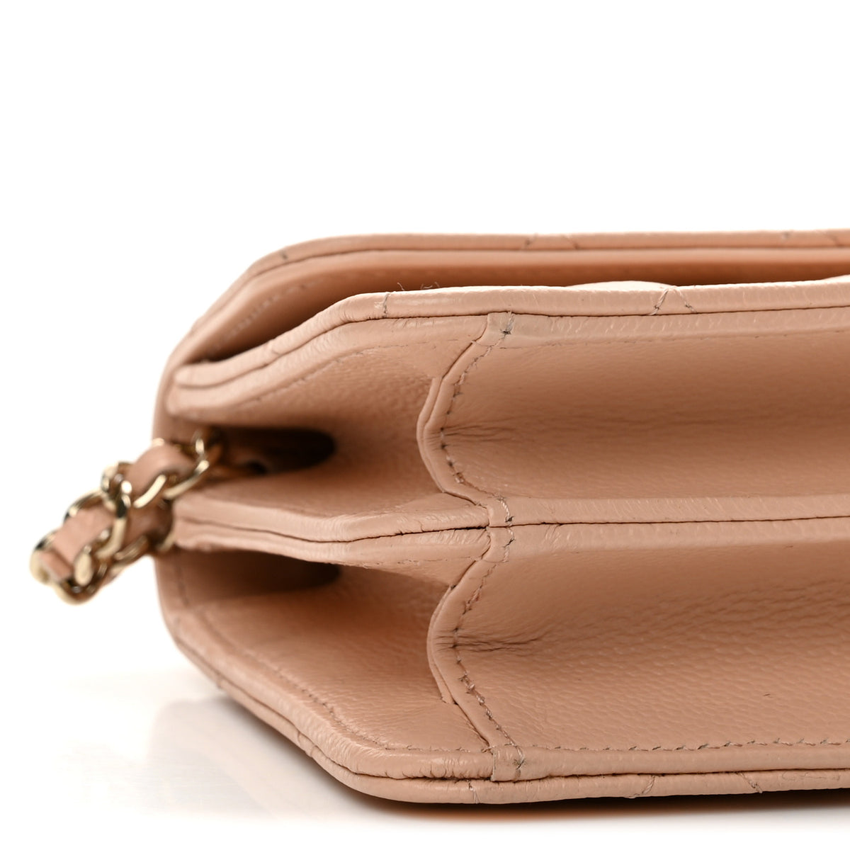 Chanel Caviar Quilted Mini Ribbon Clutch With Chain Light Beige 9 of 11
