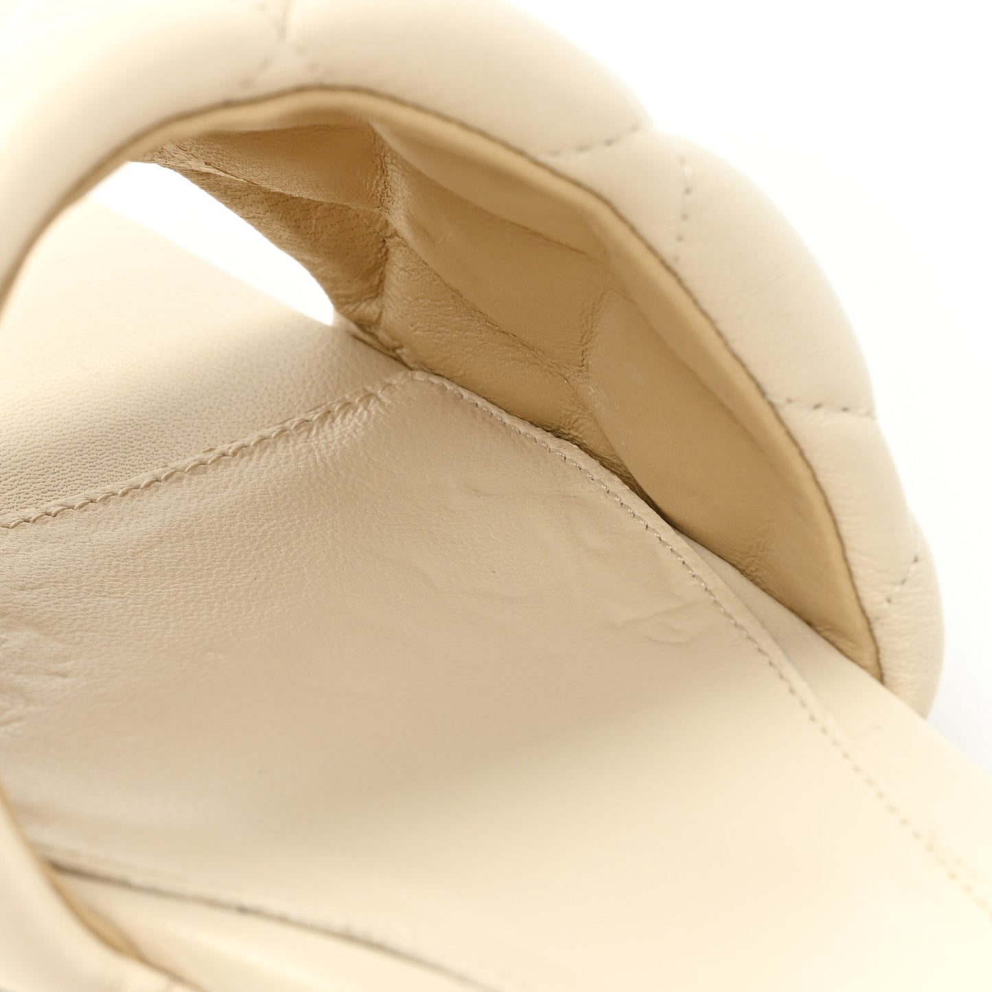 Nappa Matelasse Padded Flat Sandals 36 Sea Salt