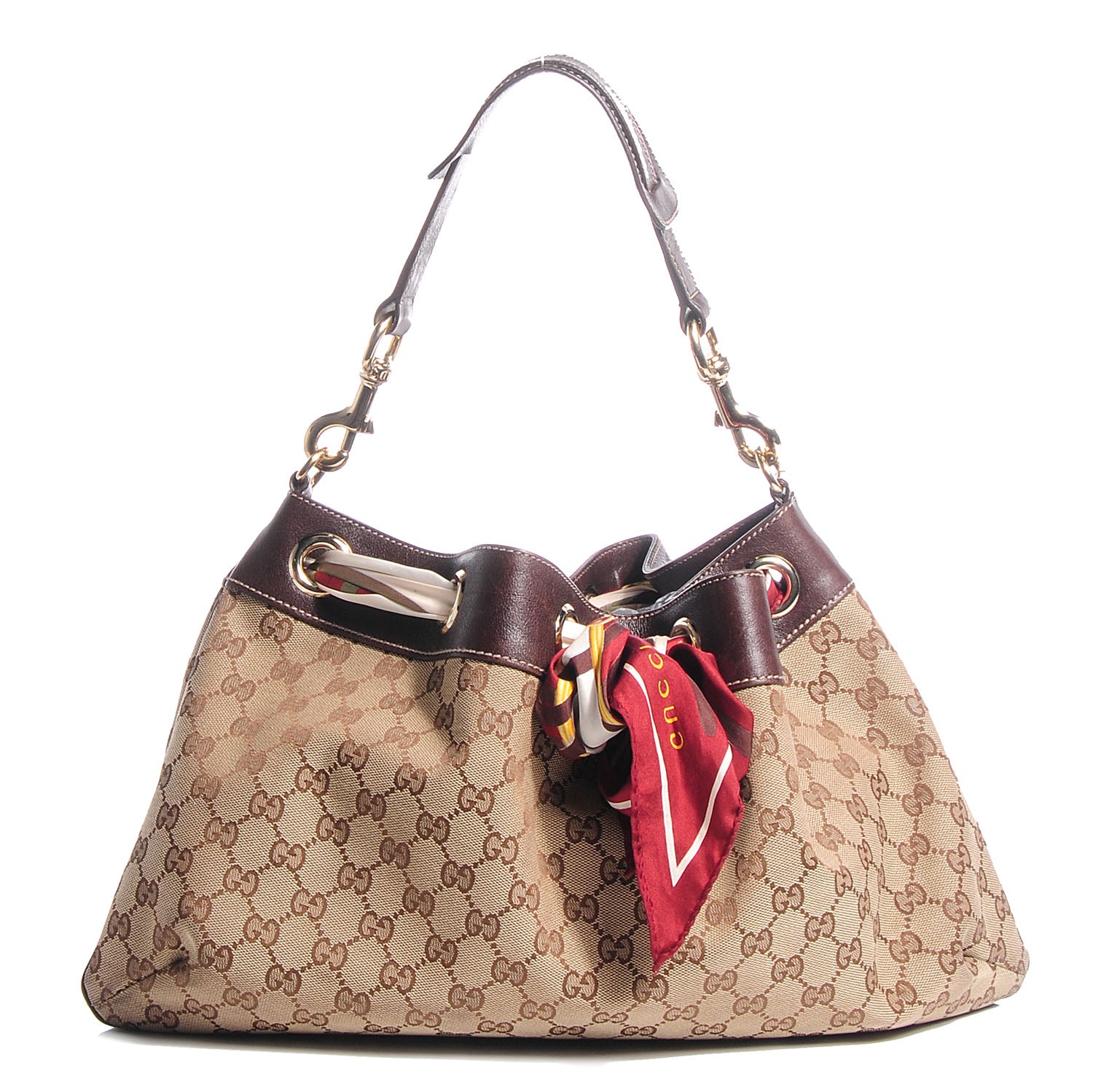 Gucci Monogram Positano Hobo Brown 1 of 14