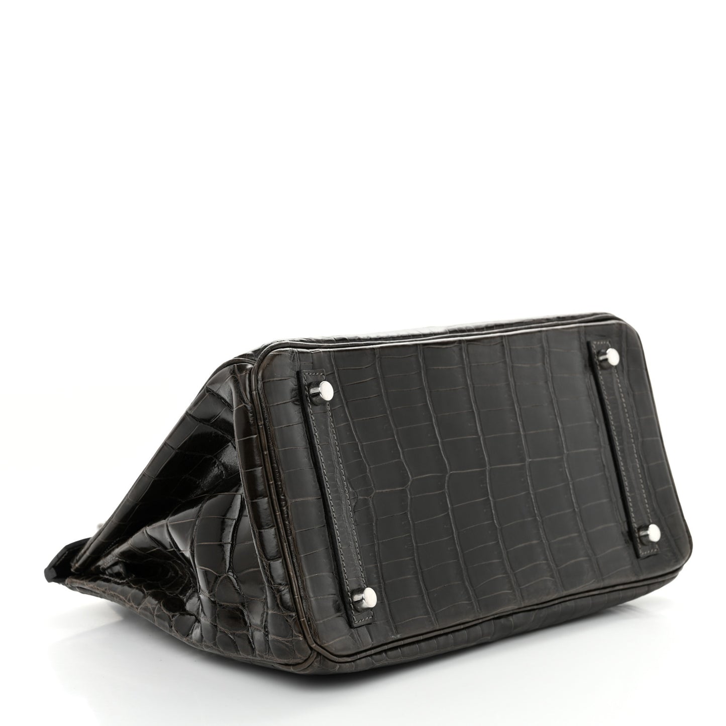 Shiny Niloticus Crocodile Horseshoe Birkin 30 Graphite