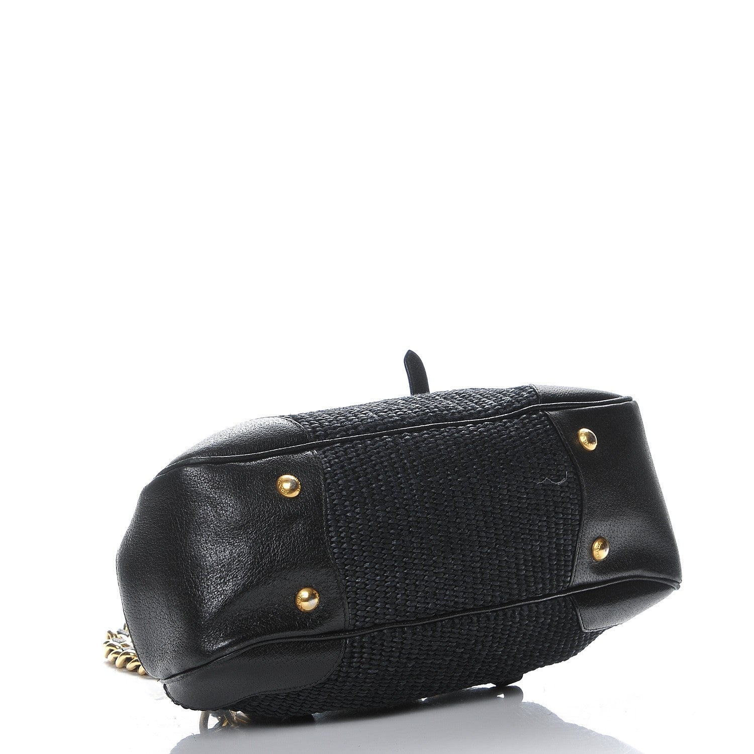 Prada Paglia Cinghiale Frame Tote Black 4 of 11