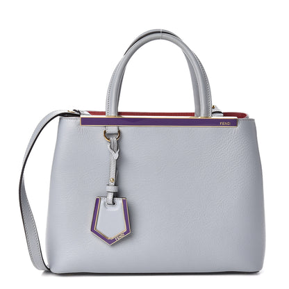 Fendi Vitello Dolce Century Petite 2Jours Tote Blue Red 1 of 8