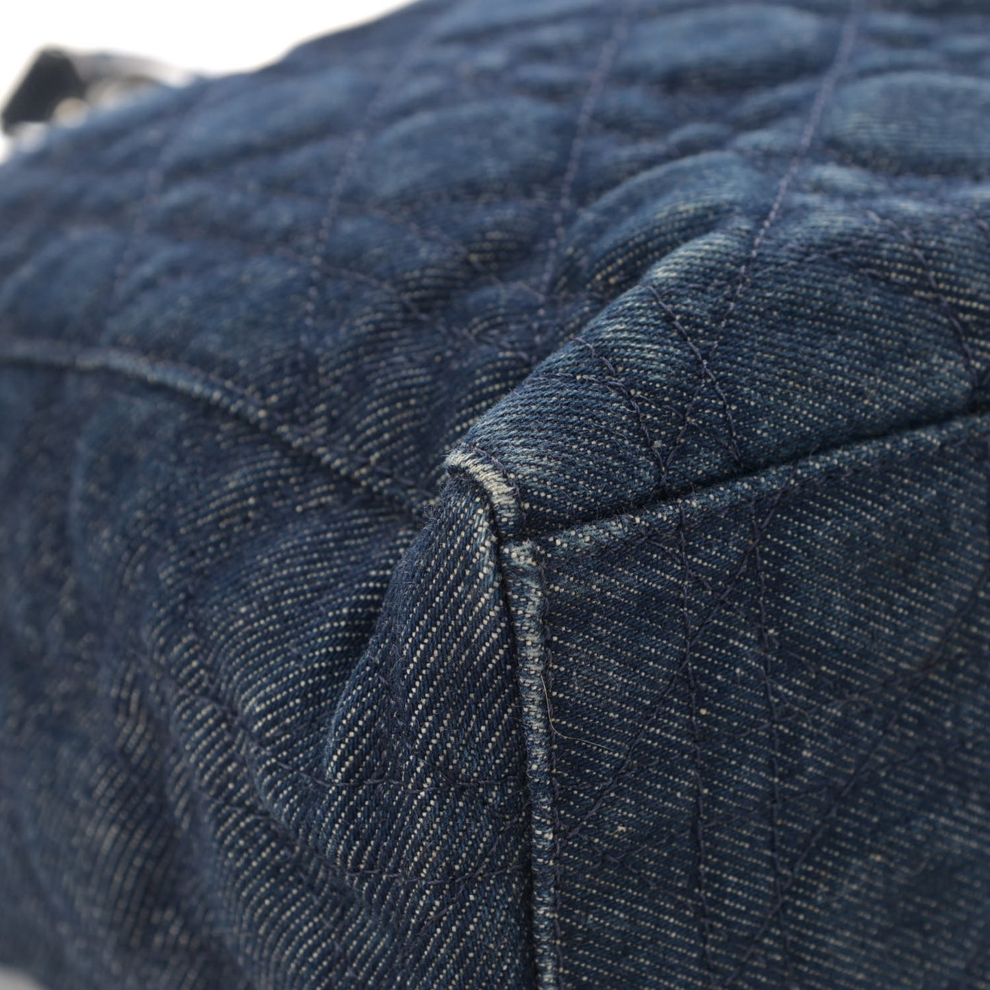 Denim Cannage Large Soft Lady Dior Tote Blue