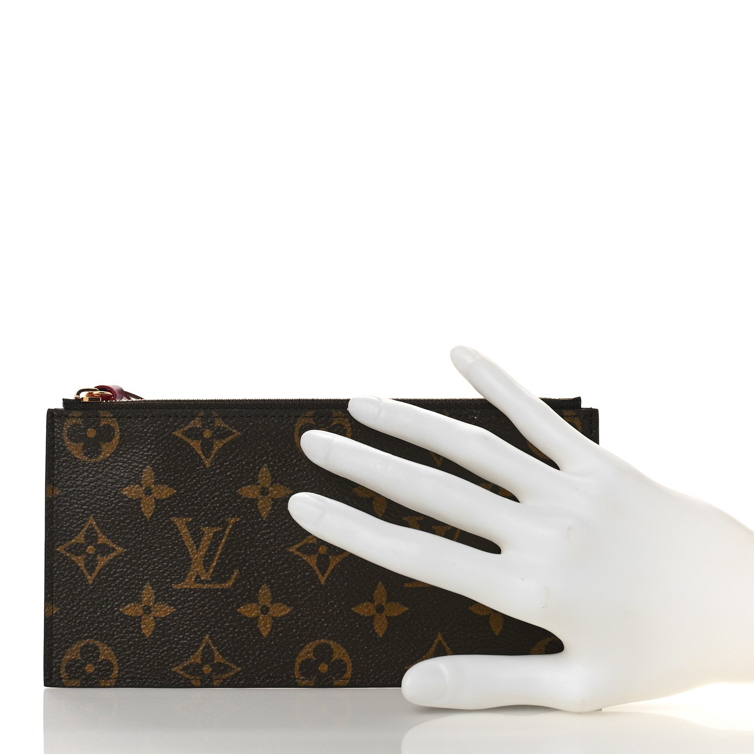 Louis Vuitton Monogram Felicie Chain Wallet Zippered Insert Fuchsia 2 of 8