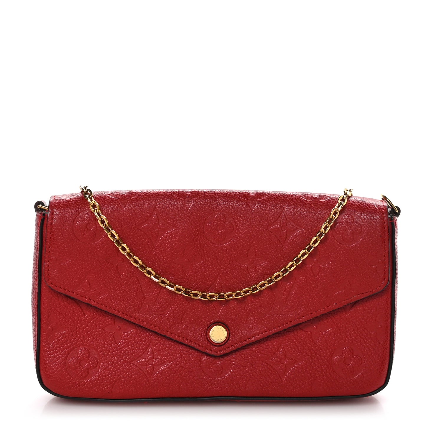 LOUIS VUITTON Empreinte Pochette Felicie Chain Wallet Scarlet