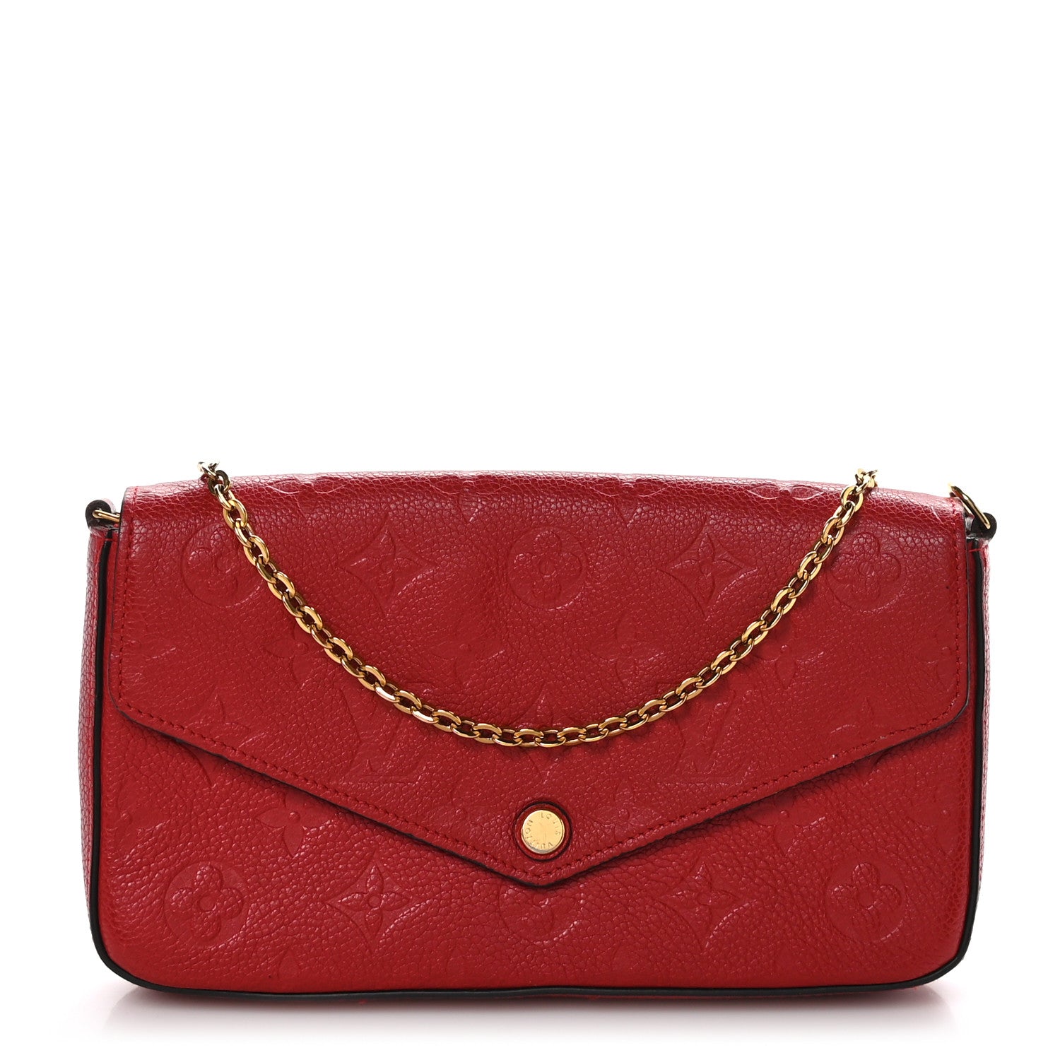 Louis Vuitton LOUIS VUITTON Empreinte Pochette Felicie Chain Wallet Scarlet 1 of 10