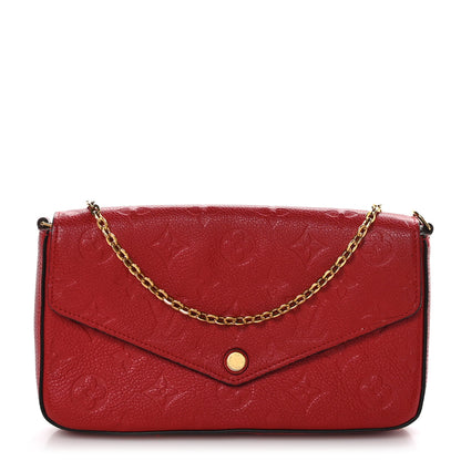 Louis Vuitton LOUIS VUITTON Empreinte Pochette Felicie Chain Wallet Scarlet 1 of 10