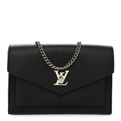 Louis Vuitton Soft Calfskin My Lockme Chain Pochette Black 1 of 11