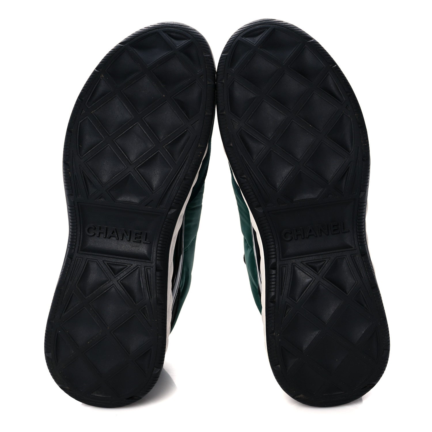 Chanel Nylon Suede Womens Logo Sneakers Green 5 of 9