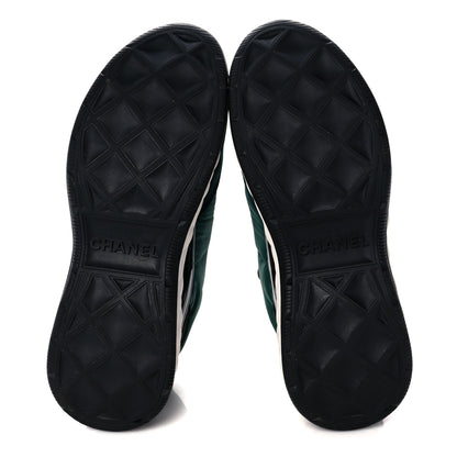 Chanel Nylon Suede Womens Logo Sneakers Green 5 of 9
