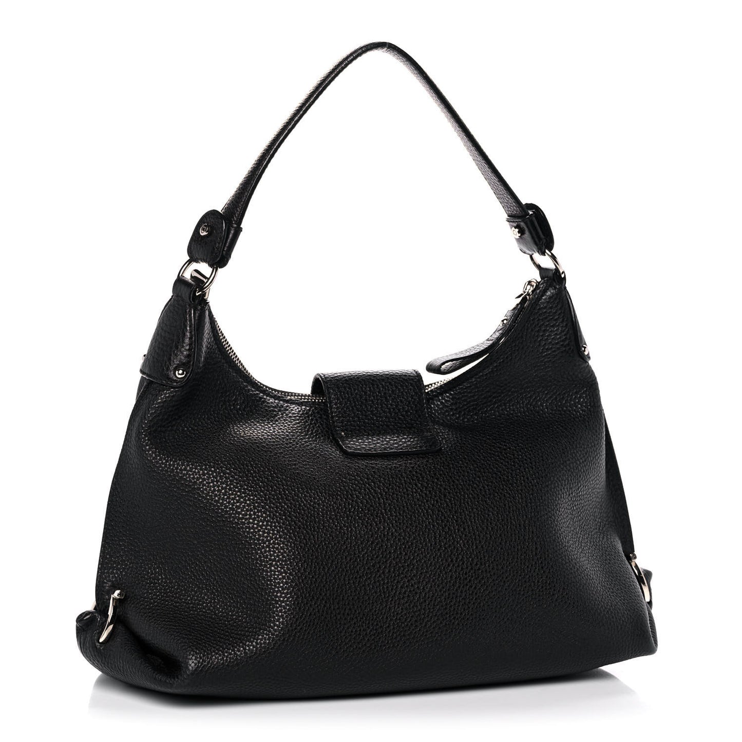 Calfskin Fanisa Gancini Hobo Black