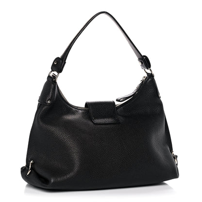 Salvatore Ferragamo Calfskin Fanisa Gancini Hobo Black 3 of 13