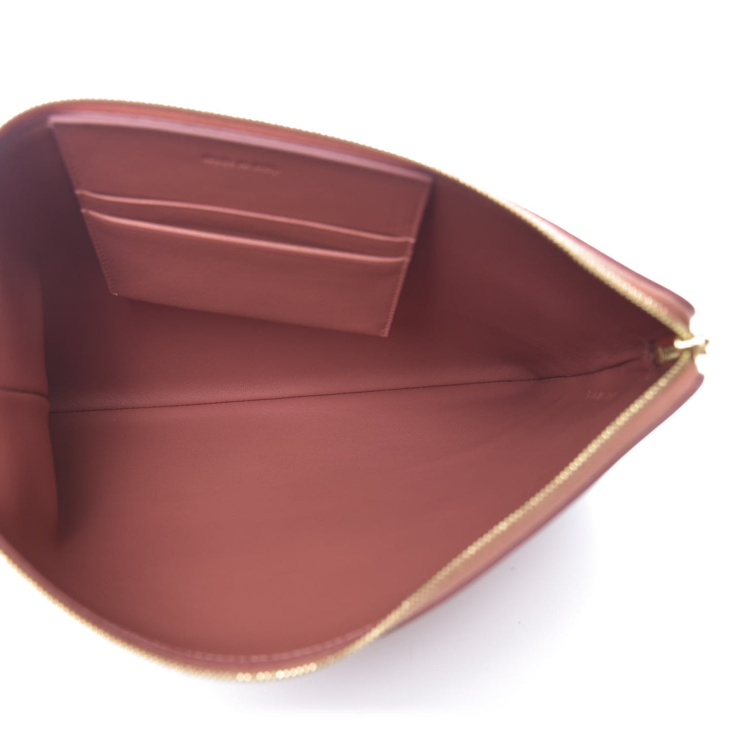 Smooth Lambskin Bi-Color Solo Clutch Pouch Peach Amazone