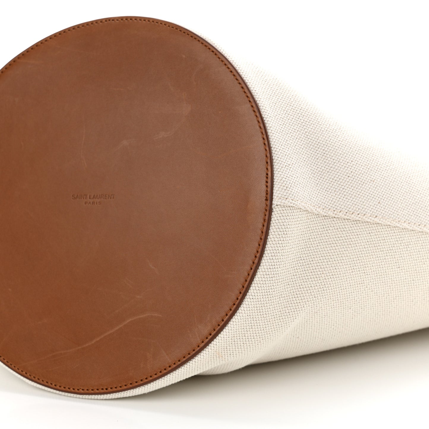 Canvas Calfskin Rive Gauche Trapezoid Tote Beige