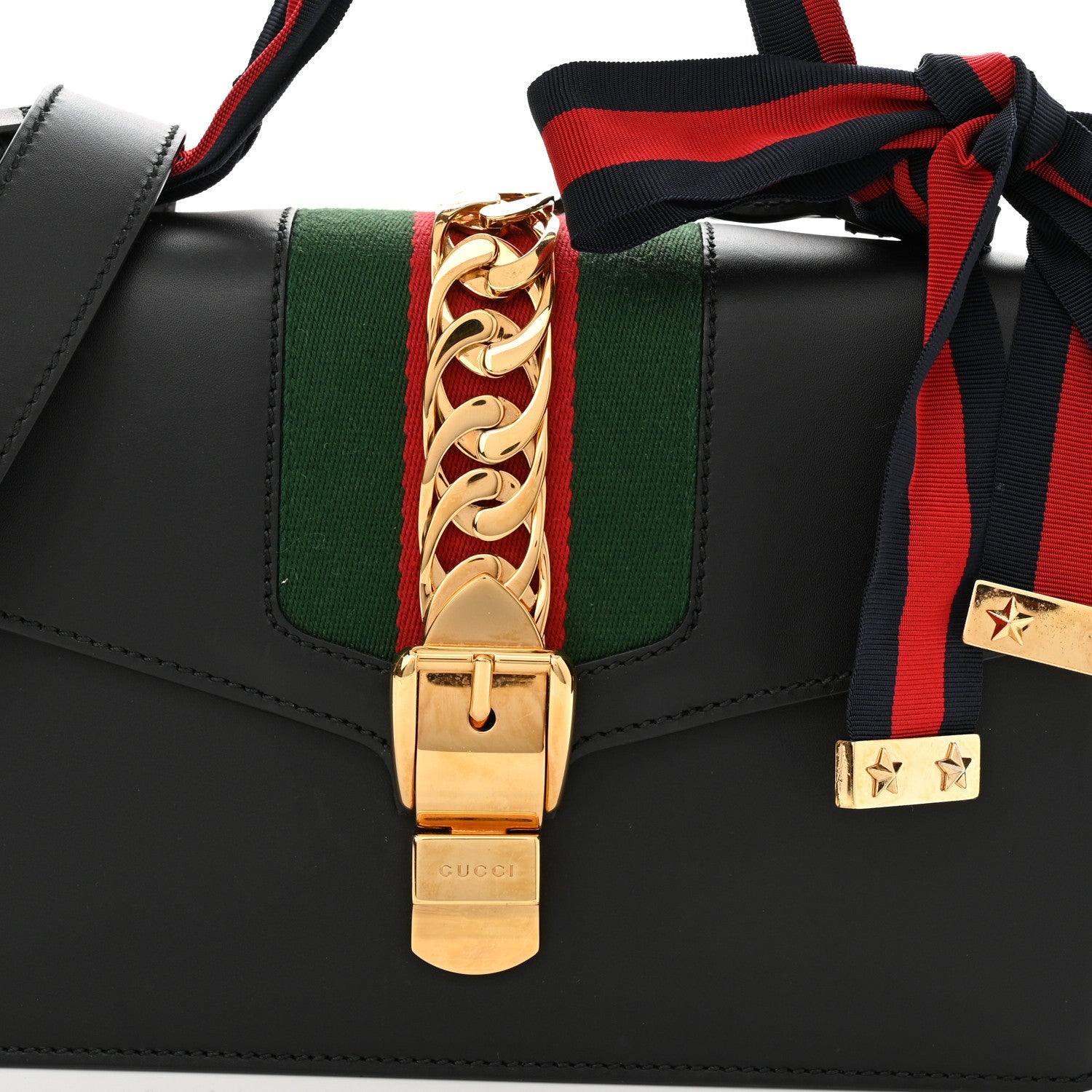 Gucci Calfskin Small Sylvie Shoulder Bag Black 8 of 10