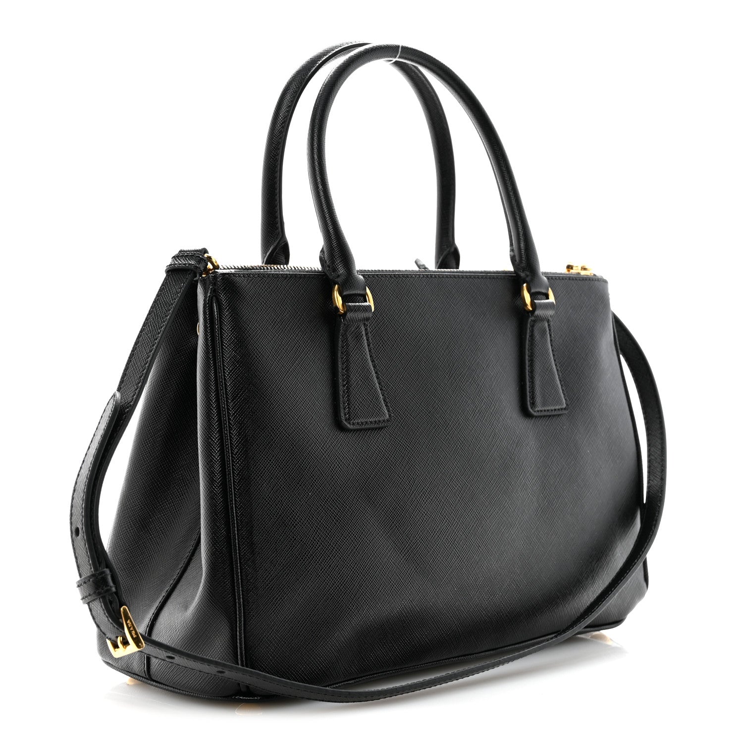Prada Saffiano Small Galleria Double Zip Tote Black 3 of 12
