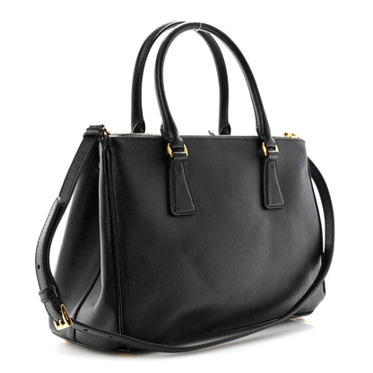 Prada Saffiano Small Galleria Double Zip Tote Black 3 of 12