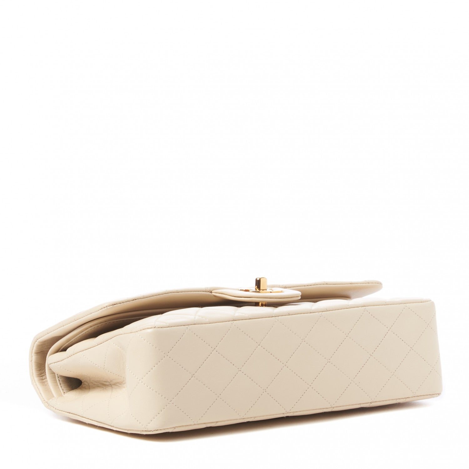 Chanel Lambskin Quilted Medium Double Flap Light Beige 3 of 11