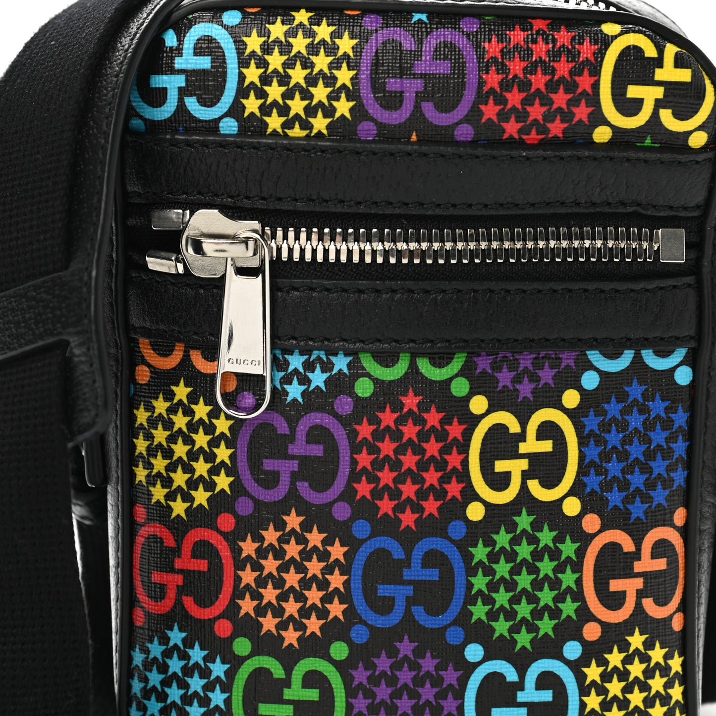 GG Supreme Monogram Psychedelic Messenger Bag Black
