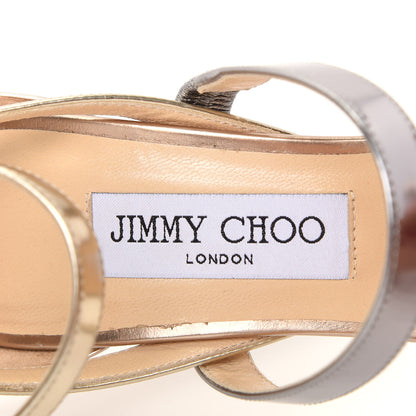 Jimmy Choo Metallic Calfskin Dose Sandals 38.5 Metallic Mix 8 of 9