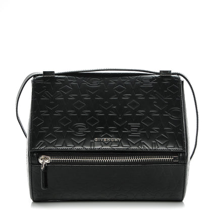Givenchy Calfskin Star Embossed Medium Pandora Box Crossbody Bag Black 1 of 6