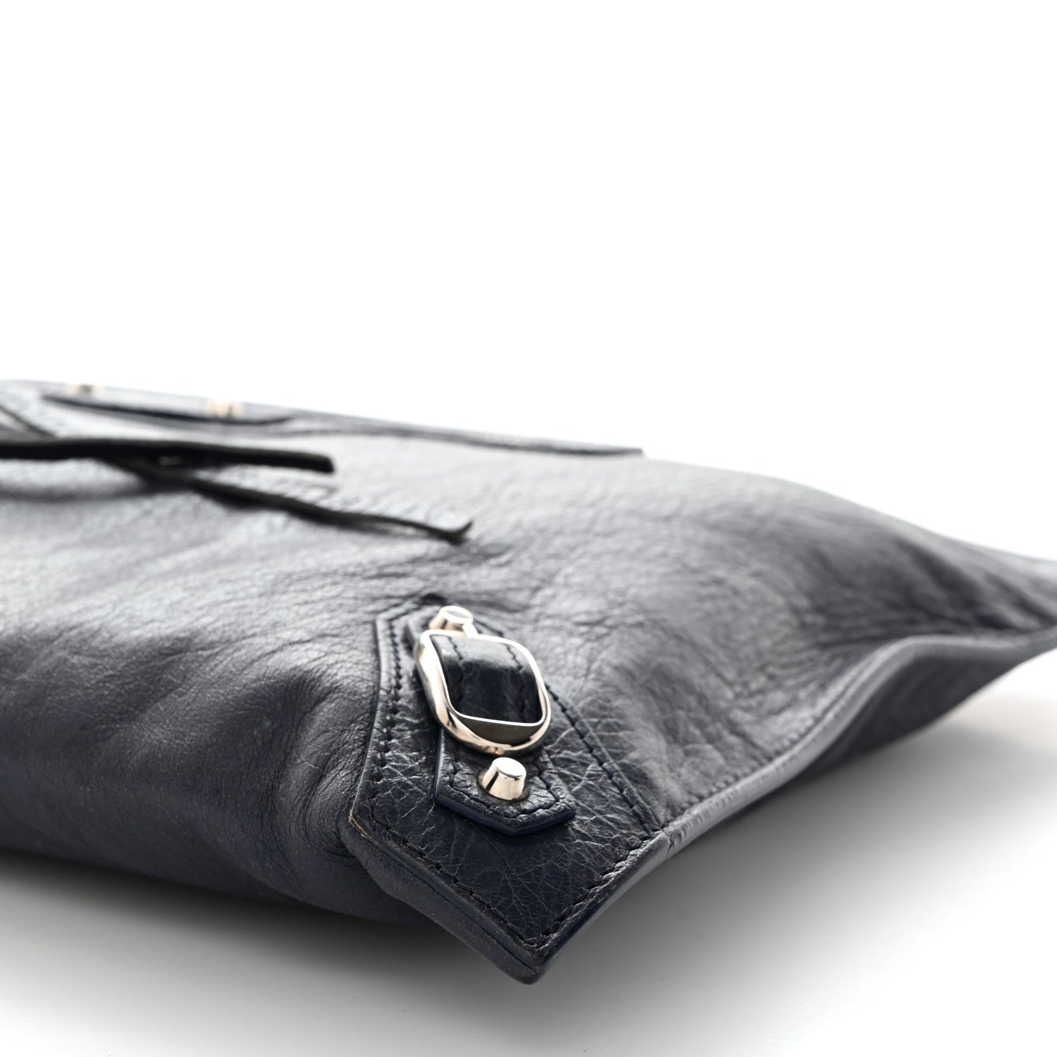 Balenciaga Agneau Classic Hardware Small Pouch Navy 9 of 10