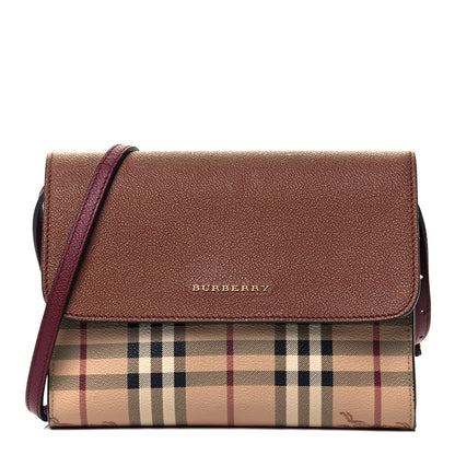 Burberry Derby Calfskin Haymarket Check Small Loxley Crossbody Bright Toffee Multicolor 1 of 9