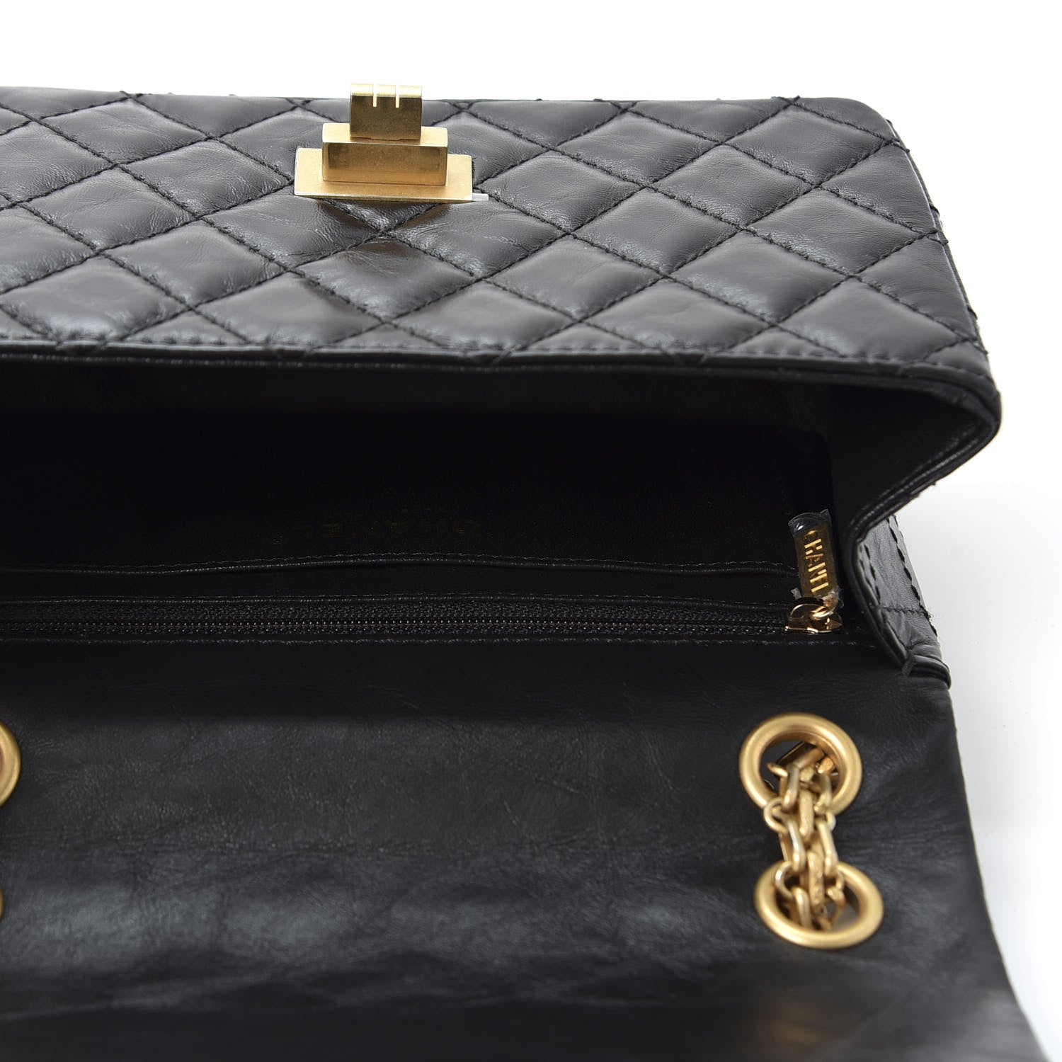 Chanel Aged Calfskin Quilted 2.55 Reissue Mini Flap Black 4 of 10
