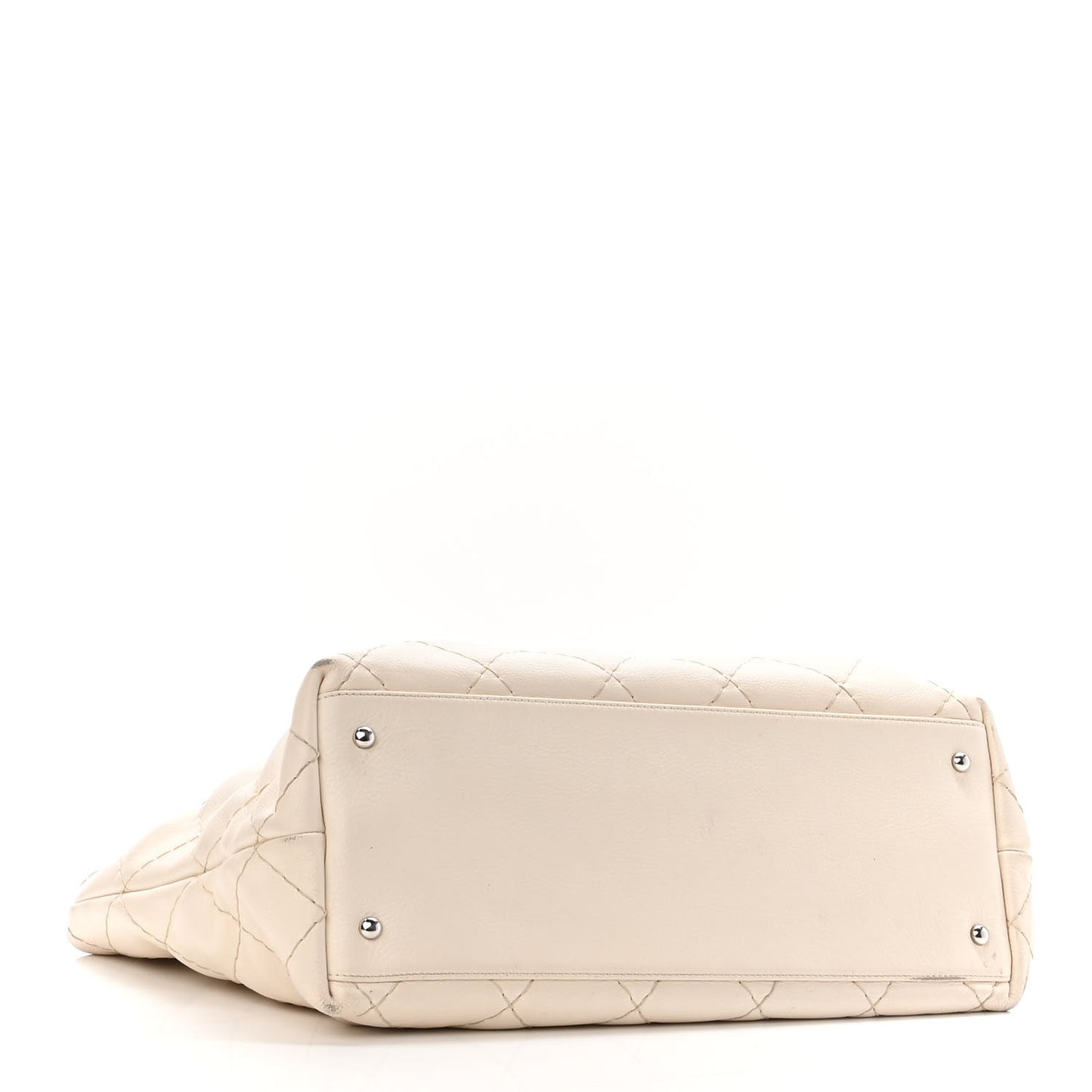 Glazed Calfskin Large On The Road Tote Beige Clair