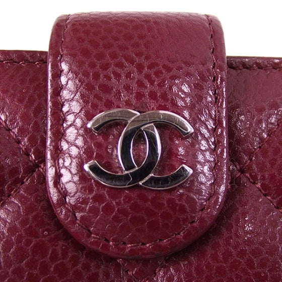 Caviar L-Zip Pocket Wallet Maroon