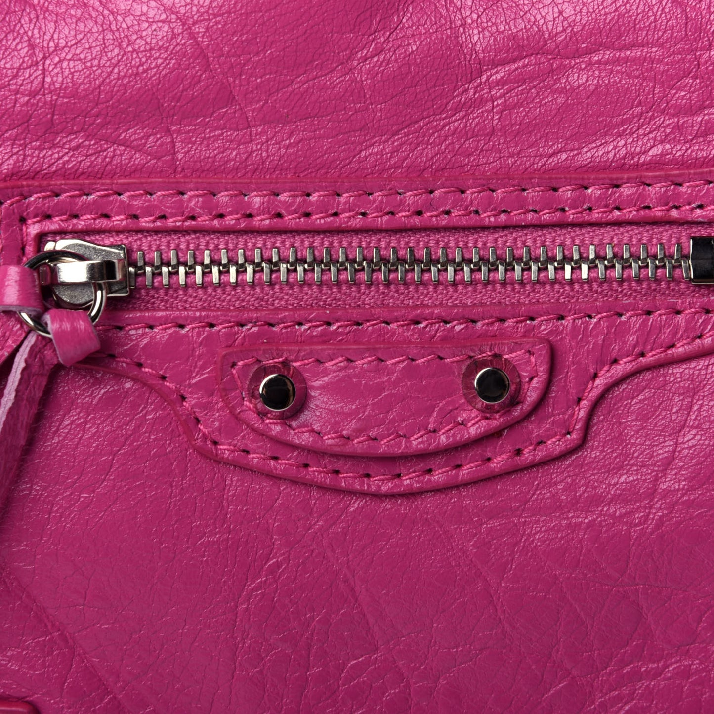 Agneau Arena Classic Silver Hardware XS Reporter Crossbody Rose Flamingo