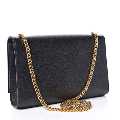 Saint Laurent Grain De Poudre Medium Classic Monogram Kate Satchel Black 3 of 9