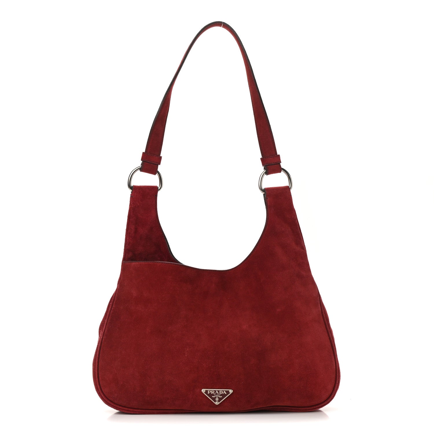 Prada Suede Hobo Cerise 1 of 9