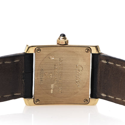 Cartier 18K Yellow Gold Alligator 20mm Tank Francaise Quartz Watch 5 of 11