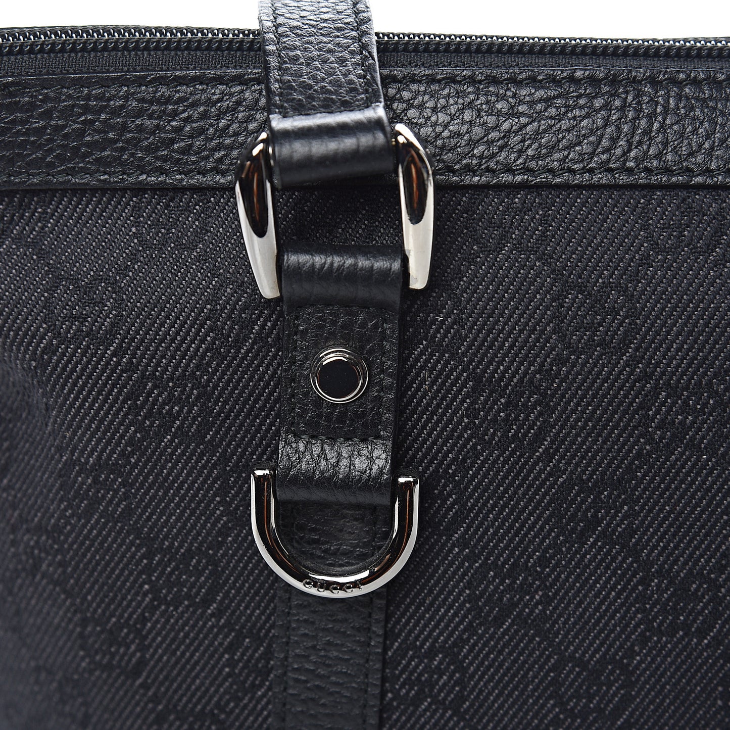 Denim Monogram Abbey Medium Tote Black