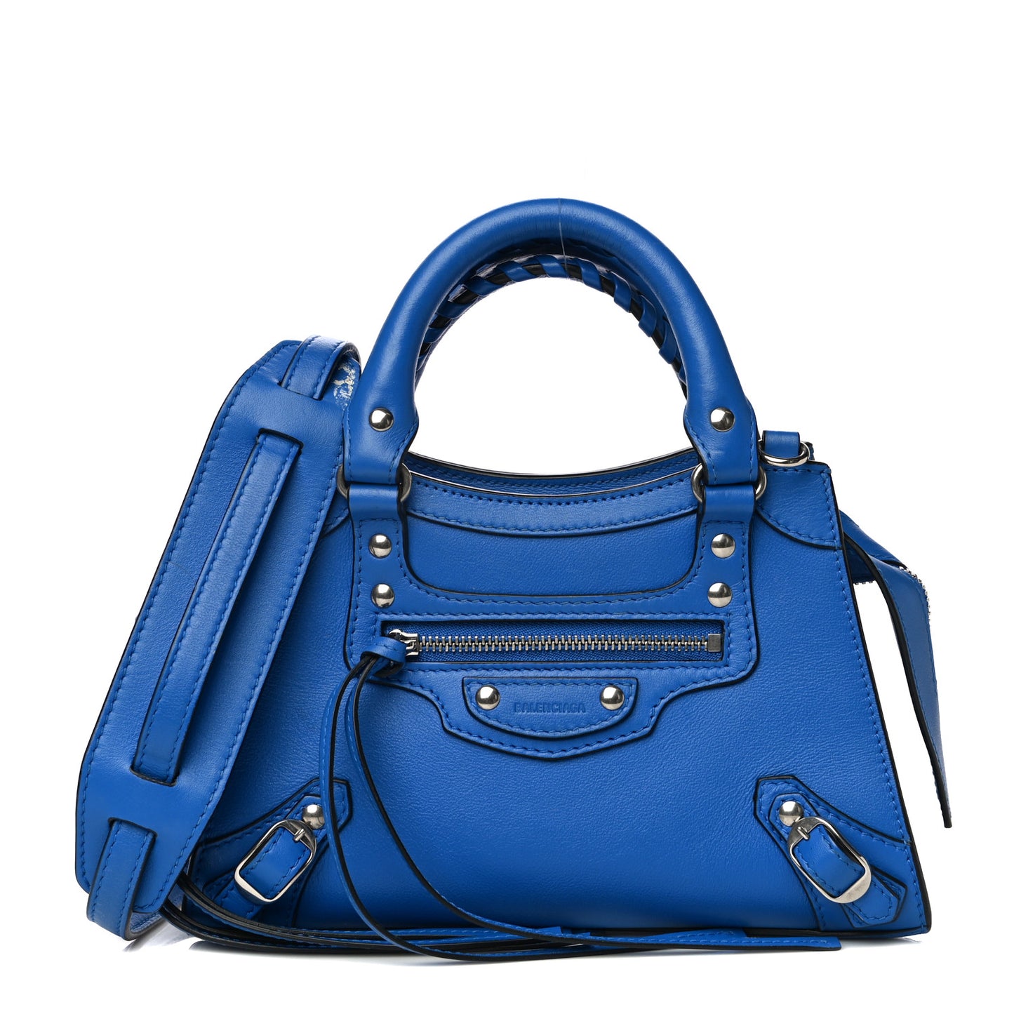 Smooth Calfskin Neo Classic Silver Hardware Mini City Bleu