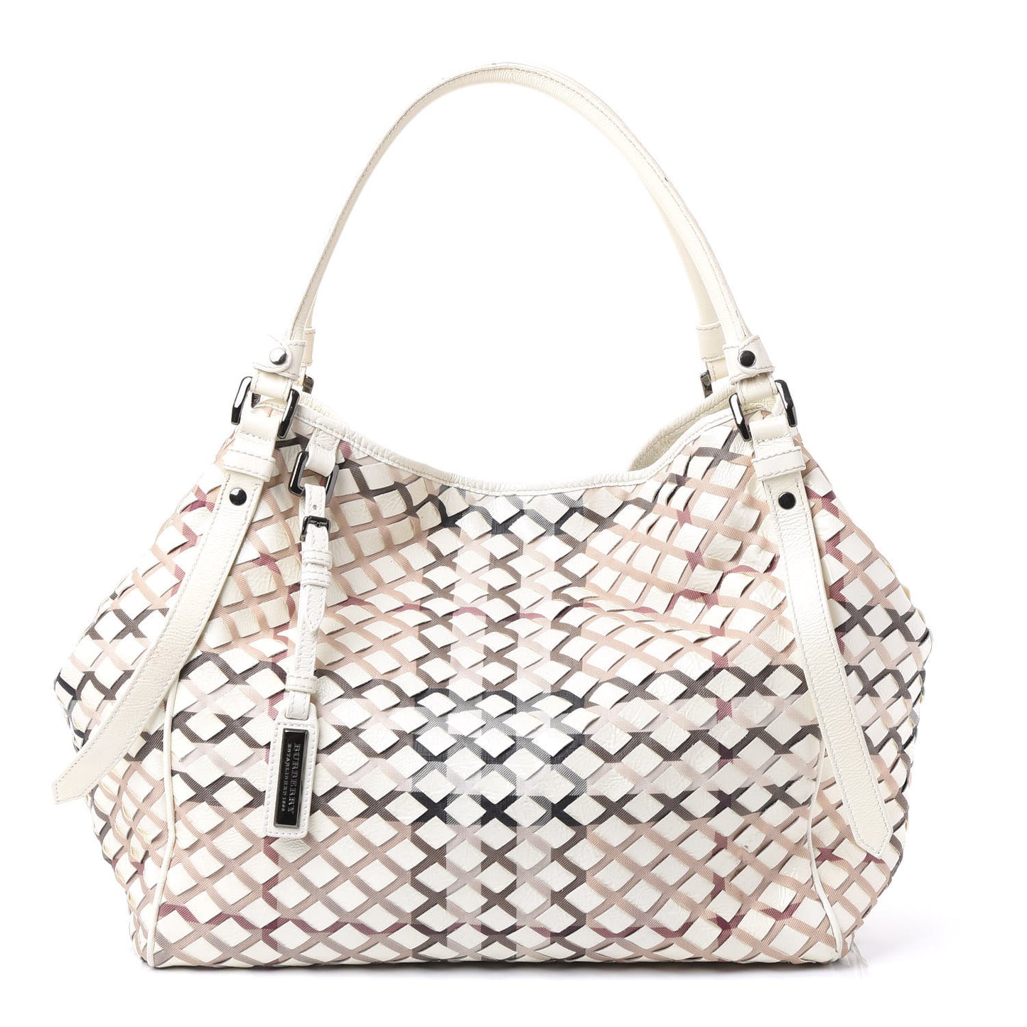 Patent Canvas Woven Nova Check Canterbury White