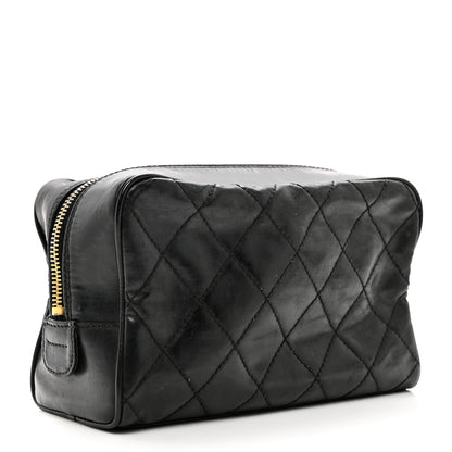 Chanel Lambskin Quilted Cosmetic Case Black 3 of 10