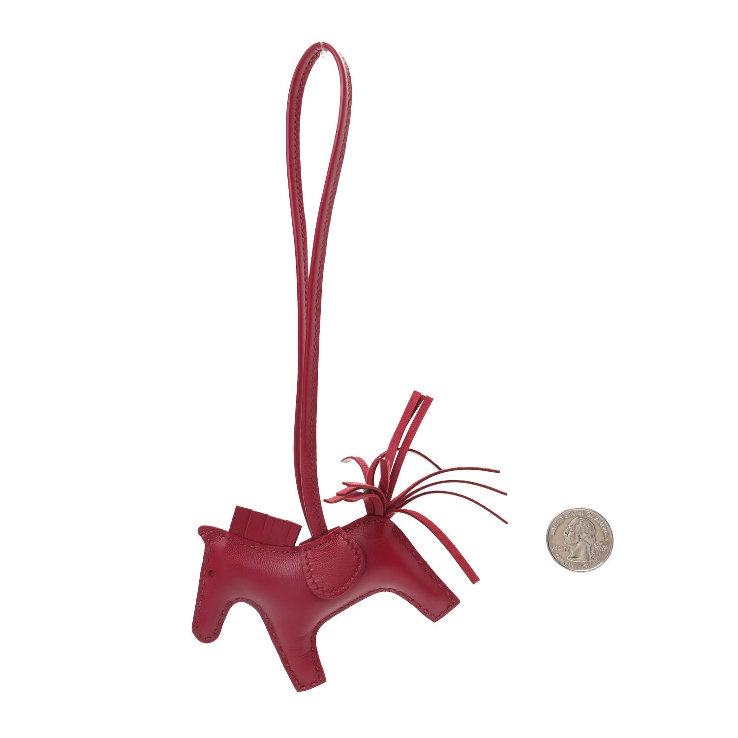 Hermes Milo Lambskin Grigri Rodeo Horse Bag Charm PM Rubis 2 of 5