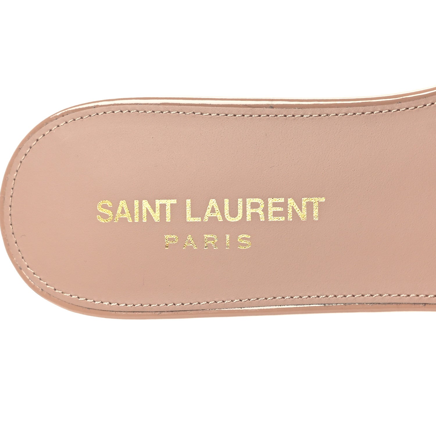 Saint Laurent Patent Tribute 05 Slide Sandals 37.5 Nude 8 of 9