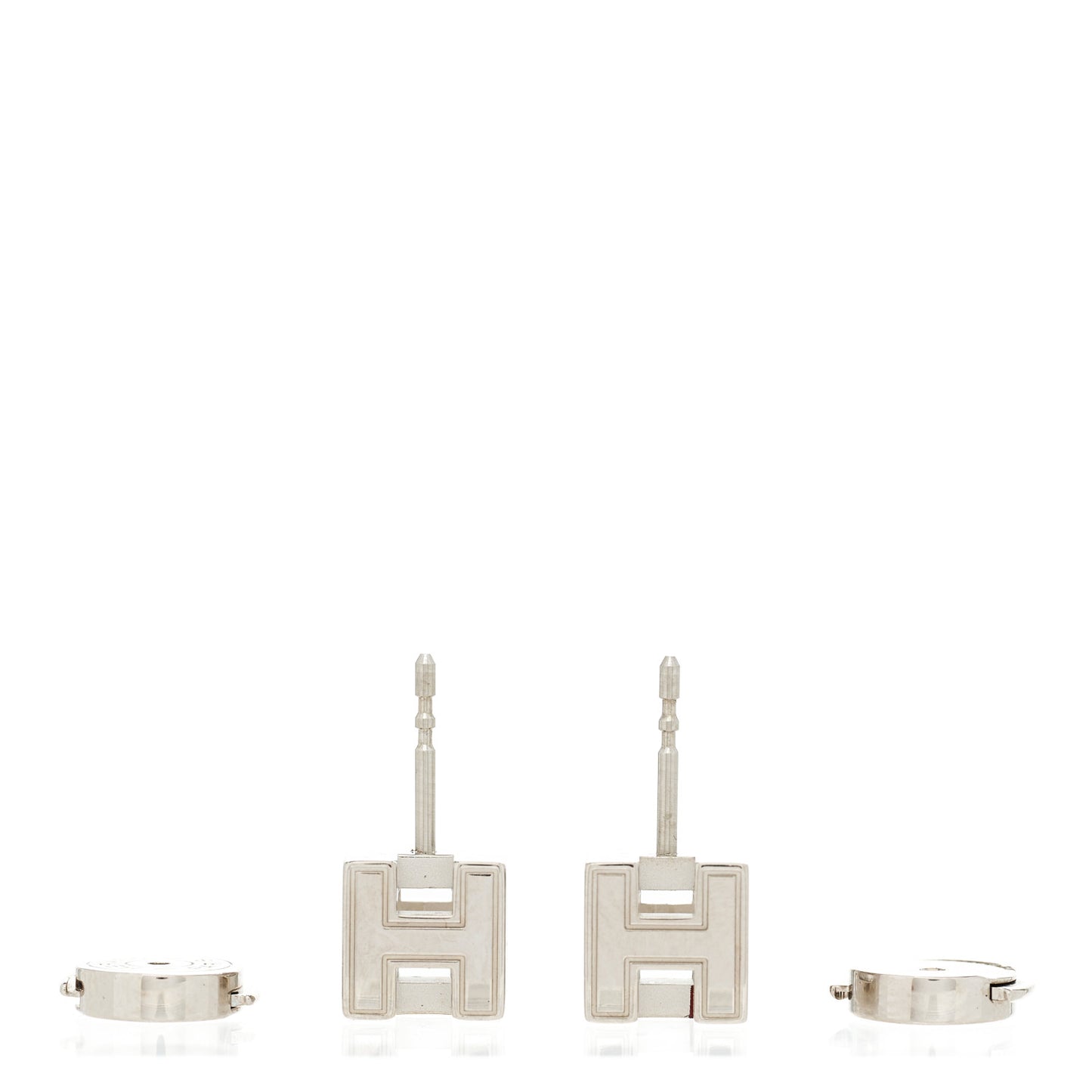 Palladium Lacquered Cage d'H Earrings Rouge H