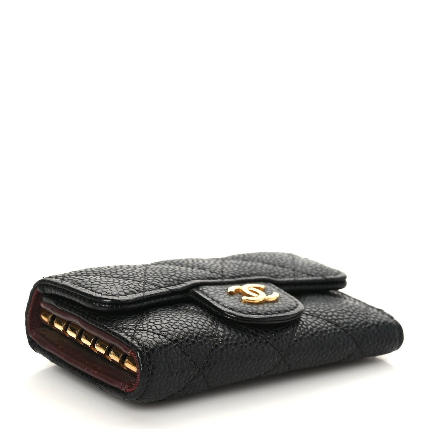Caviar Quilted 6 Key Holder Black