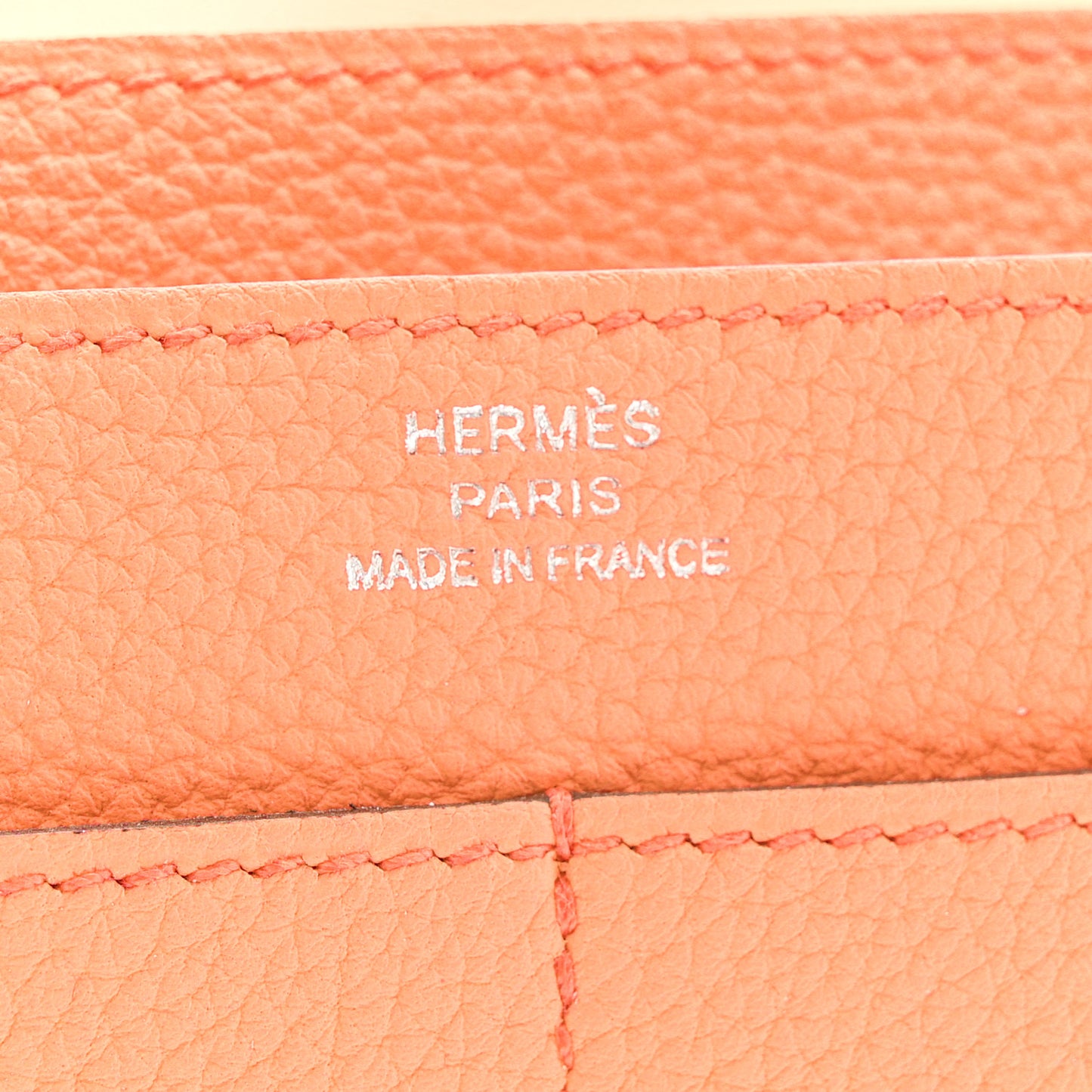 Togo Dogon Duo Wallet Orange Poppy Rose Candy