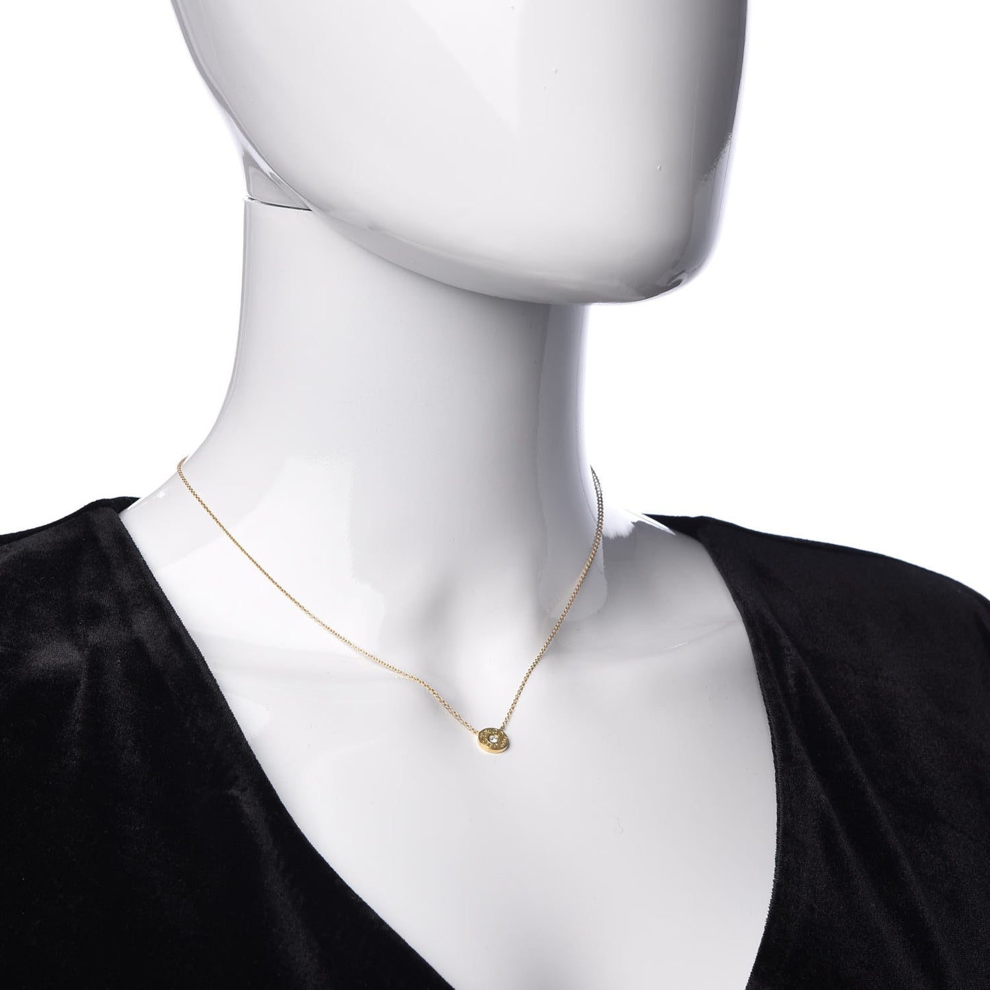 18K Yellow Gold Diamond 1837 Circle Pendant Necklace