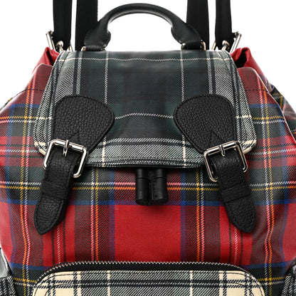 Burberry Laminated Tartan Patchwork Medium Rucksack Backpack Military Red 8 of 24